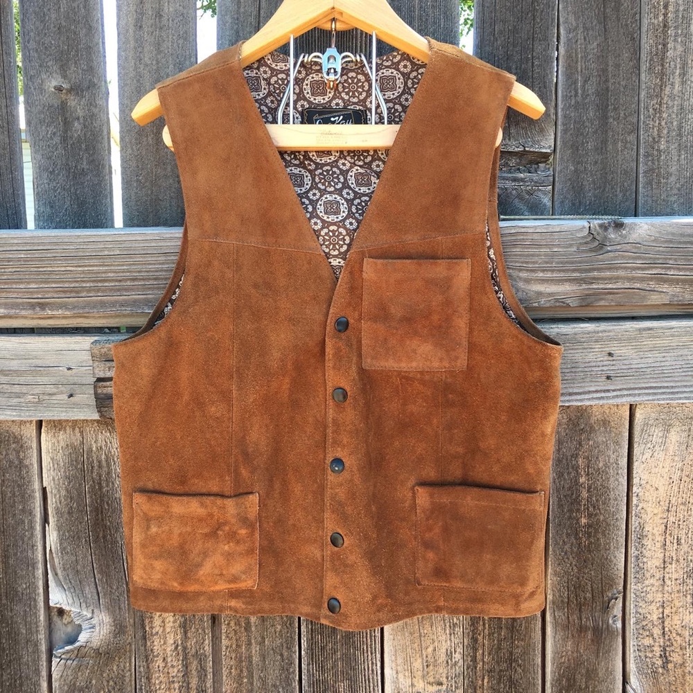 Jo-o-Kay leather vintage vest unisex size 38